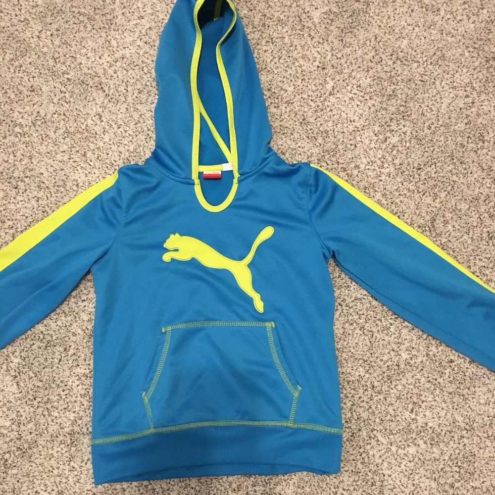 Neon yellow and blue puma sweatshirt